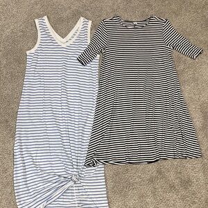 Old Navy Black and Blue Striped Dresses